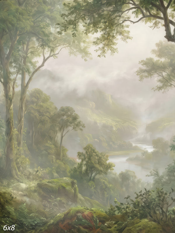 Cloudveil misty green river valley photography backdrop CP-8951