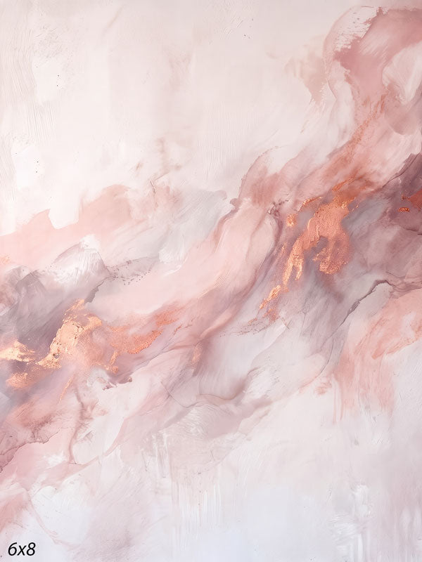 Printed photography backdrop showing blush cream with copper and rust veining, a soft mottled painterly texture with gentle tonal movement.