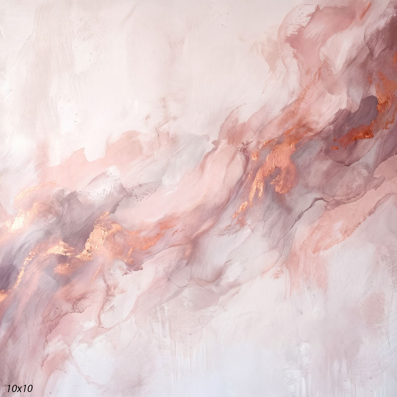Printed studio background showing a painterly mottled blush texture with a lighter center that deepens toward the edges.