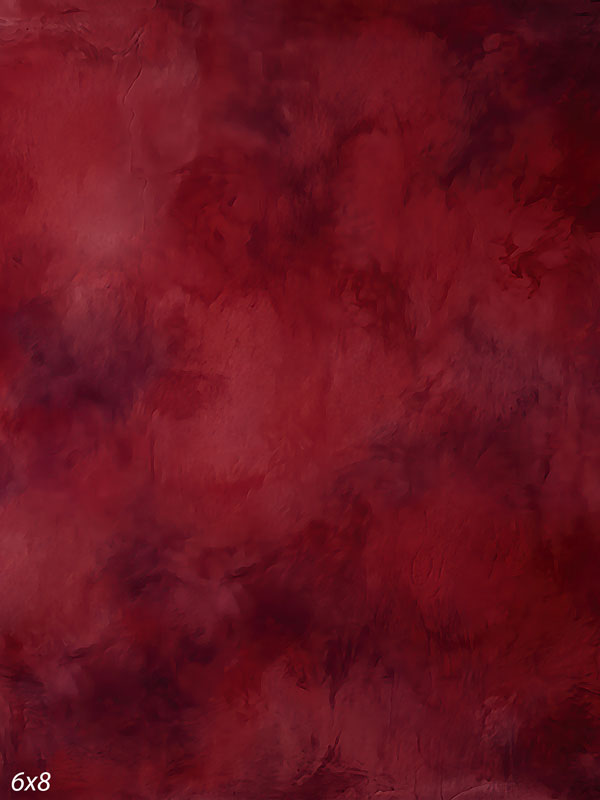 Printed photography backdrop showing deep crimson and wine burgundy, a soft mottled painterly texture with gentle tonal movement.