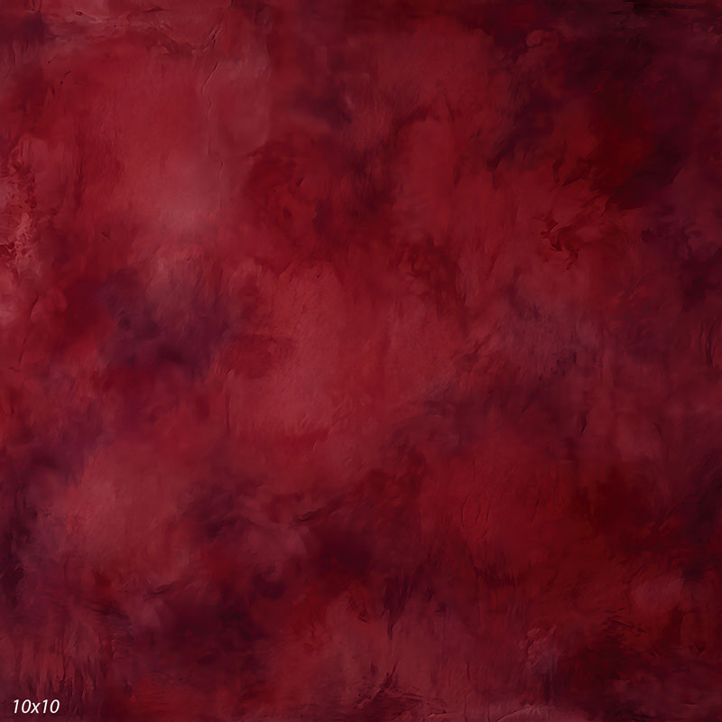 Printed studio background showing a painterly mottled crimson wine texture with a lighter center that deepens toward the edges.