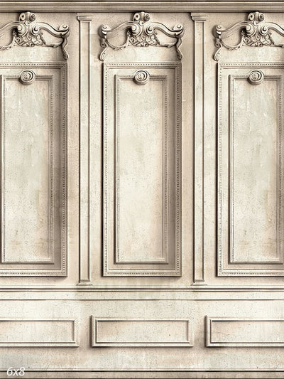 Elegant Light Wood Panel Room Backdrop - Elegant light wood panel room backdrop featuring intricately detailed wooden panels with classic, ornate carvings, creating a refined and sophisticated ambiance.