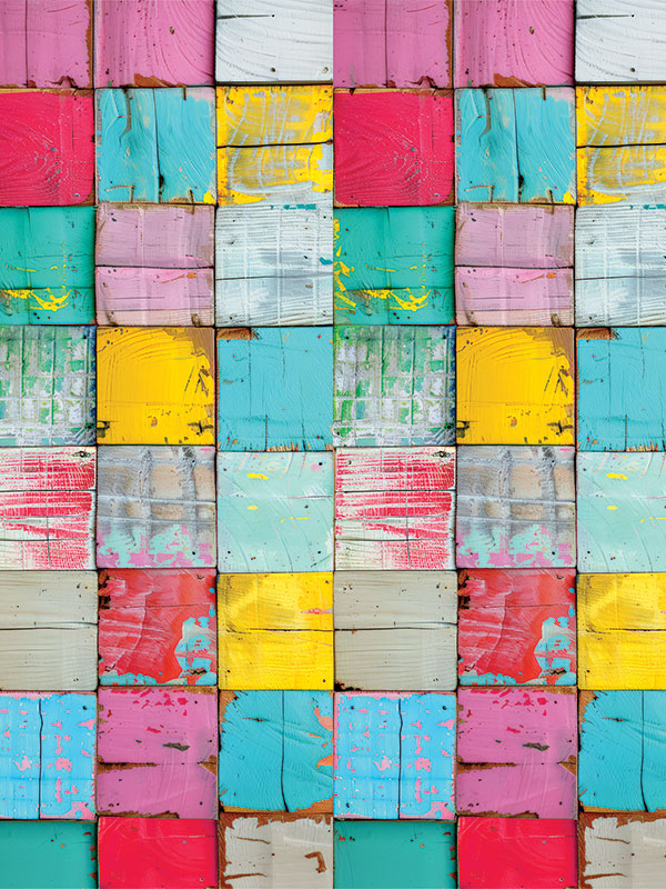 Colorful wood floor mat for photography