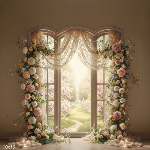 Floral Arch Window Backdrop - Denny Mfg