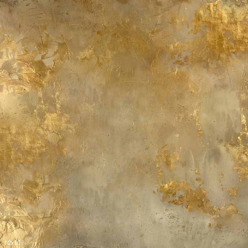 Printed studio background showing a painterly mottled olive gold texture with a lighter center that deepens toward the edges.