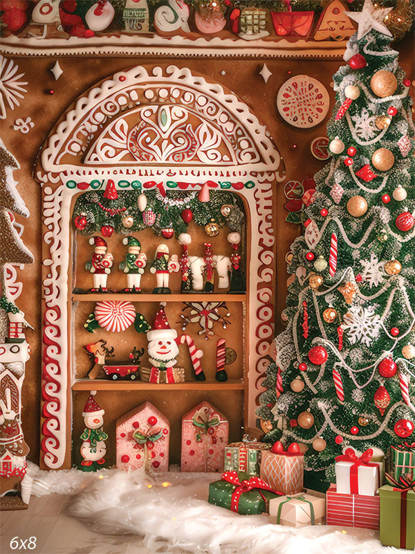 Gingerbread House Christmas Backdrop - Denny Mfg