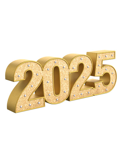 Front-facing image of a 2027 silver glitter prop outlined in black—perfect for senior year portraits, countdown minis, or elegant milestone studio sessions.