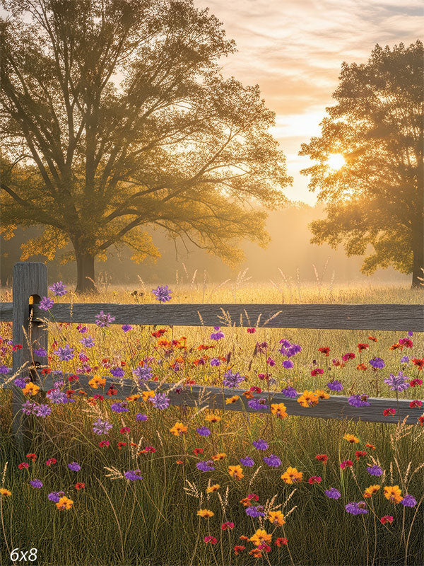 A richly detailed scenic forest backdrop featuring warm golden leaves and soft autumn light, perfect for fall mini photography sessions.