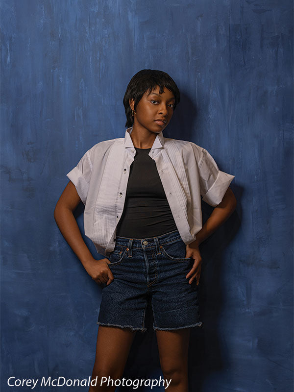 Indigo Hush - Navy Blue Textured Hand Painted Backdrop