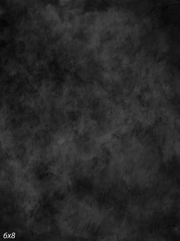 Printed photography backdrop showing deep charcoal near-black, a soft mottled painterly texture with gentle tonal movement.