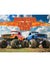 Kids Cake Smash Monster Truck Live Photography Backdrop - Photography backdrop featuring a vibrant monster truck live event scene for kids' cake smash sessions.