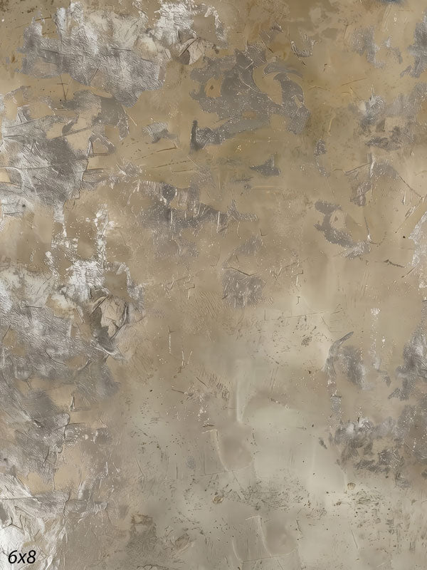 Printed photography backdrop showing cool limestone gray and taupe, a soft mottled painterly texture with gentle tonal movement.
