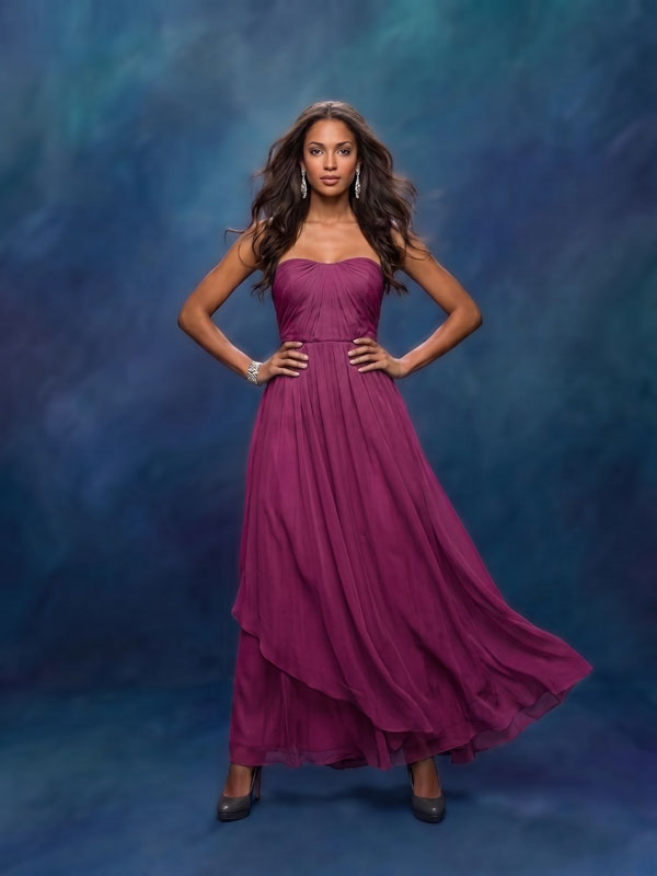 Midnight Tide deep navy texture photography backdrop shown behind a woman in a berry evening gown CP-8978