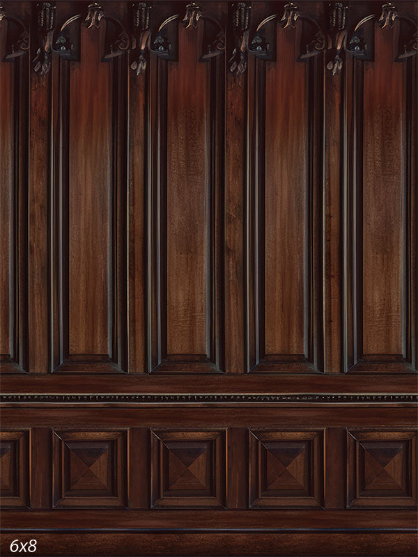 Backdrop Section Ornate Dark Wood Panel Backdrop - Denny Mfg