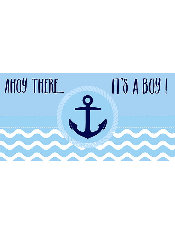 Baby shower banner blue with nautical theme 
