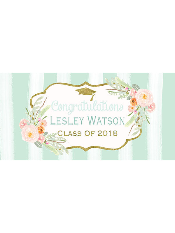 Floral Personalized Graduation Banner