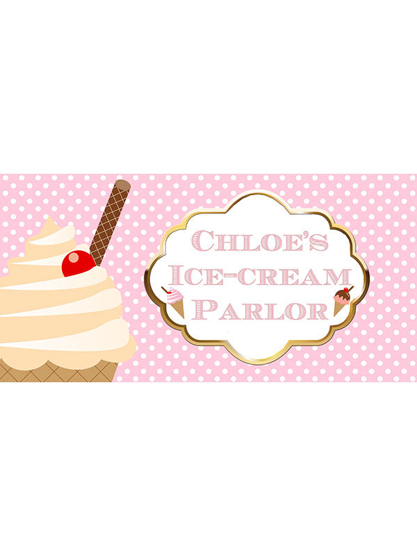 Personalized Ice Cream Party Banner