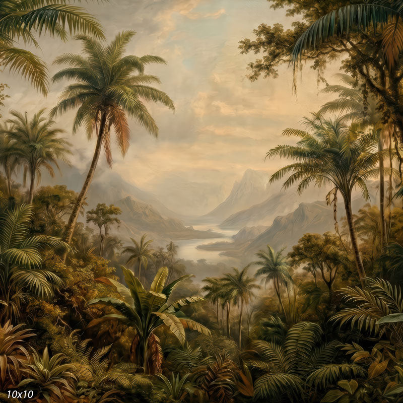 Palm Valley old world tropical river valley wide scene backdrop CP-8963