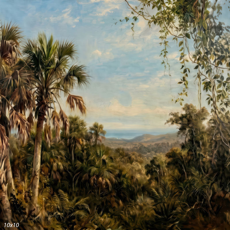 Palmetto Bluff subtropical palm marsh vista wide scene backdrop CP-8959