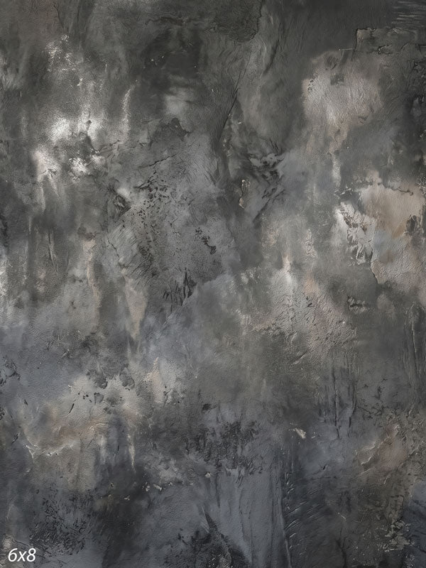 Printed photography backdrop showing mottled gunmetal and charcoal gray, a soft mottled painterly texture with gentle tonal movement.