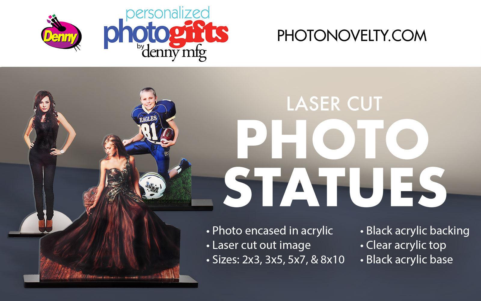 Personalized laser cut photo statues
