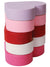 A stackable heart-shaped photography prop in red, pink, and white, designed for newborn, maternity, and portrait photography.