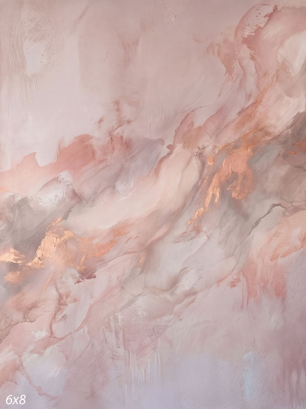 Printed photography backdrop showing blush rose with soft bronze veining, a soft mottled painterly texture with gentle tonal movement.