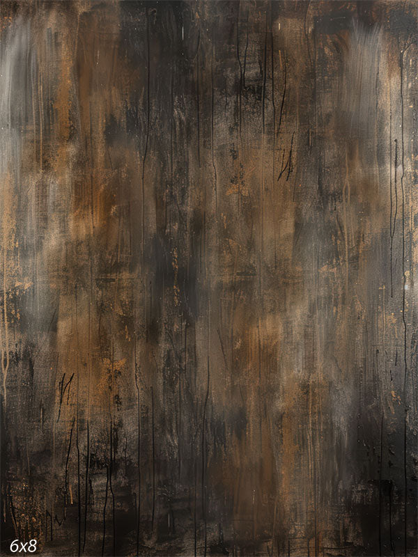 Hand-painted abstract backdrop featuring rich rustic brown tones and textured details, ideal for portrait and editorial photography.