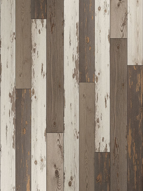 Rustic wood plank photo floor featuring mixed shades of ivory, gray, and brown arranged in parallel planks with natural weathering for a realistic studio look.