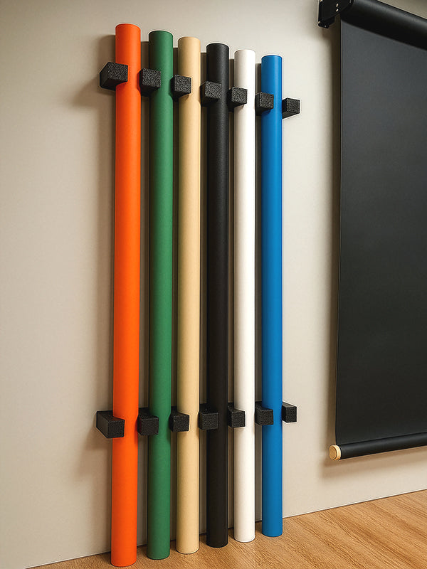 Vertical Wall-Mount Seamless Paper Roll Storage Rack | Holds 6 Rolls ...
