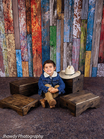 Wood Stack Stool Prop Set