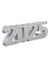 Angled view of a sleek 2025 year prop with silver glitter face and matching silver sides—ideal for modern studio shoots, New Year countdowns, and graduation sessions.