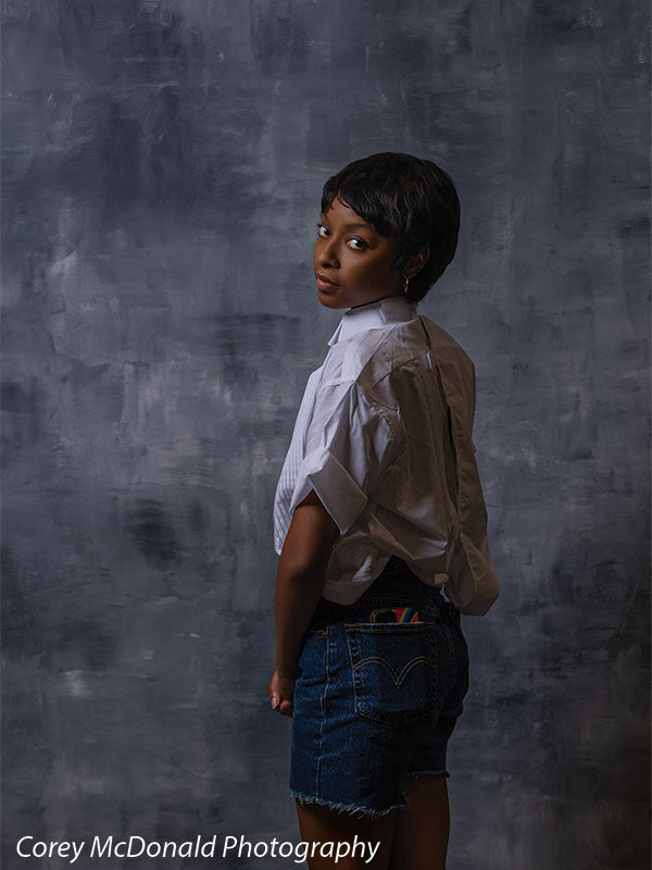 Slate Haze - Grey Textured Hand Painted Backdrop