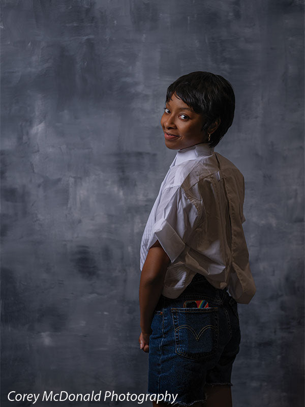 Slate Haze - Grey Textured Hand Painted Backdrop