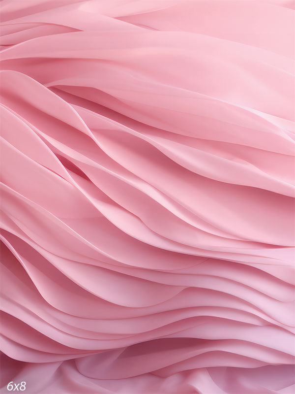 Soft Pink Fabric Flow Photography Backdrop - Gentle waves of soft pink fabric, used as a photography backdrop for elegant and high-fashion photoshoots.