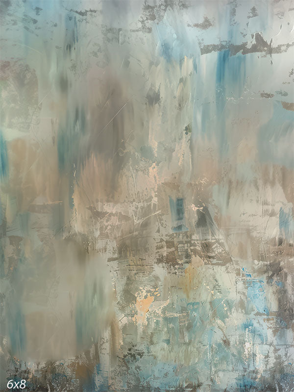 Hand-painted abstract backdrop featuring textured blue tones with soft ocean-inspired hues, ideal for portrait, fashion, and editorial photography.