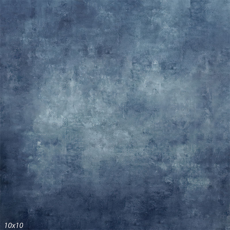 Printed blue photography backdrop featuring a painted-style texture and balanced tonal depth.