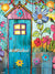 Tin Flowers Door Photography Backdrop - Colorful tin door adorned with hand-painted flowers and a floral border, perfect for whimsical and playful photography backdrops.