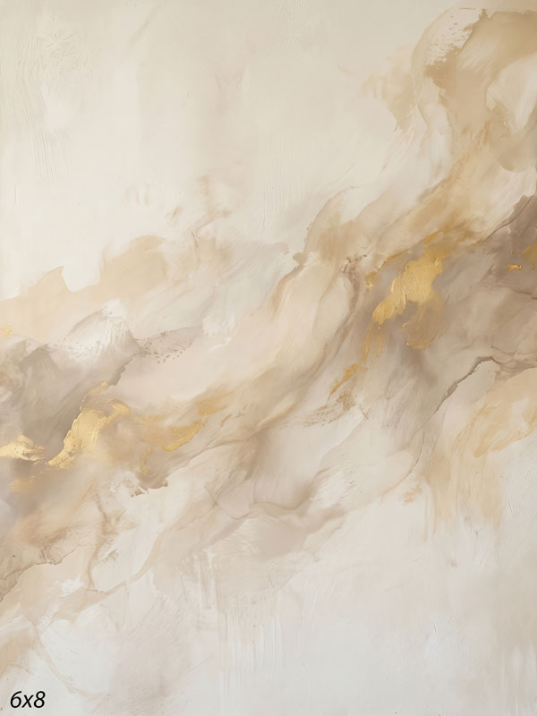 Printed photography backdrop showing warm vanilla cream with soft taupe wisps, a soft mottled painterly texture with gentle tonal movement.