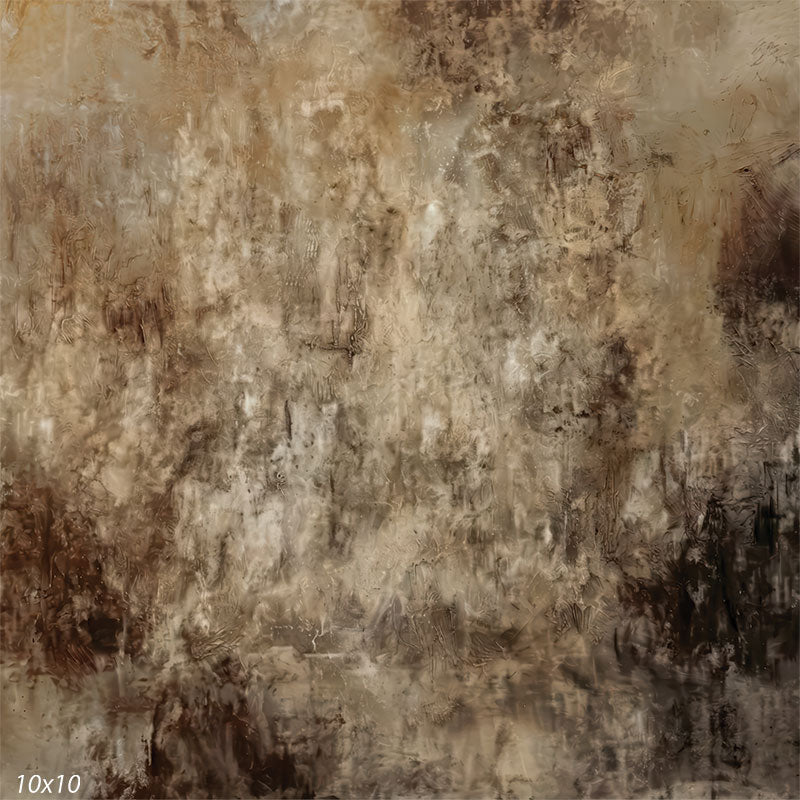 An Abstract photography backdrop showing vertical scrapes and distressed plaster textures in warm neutral tones.