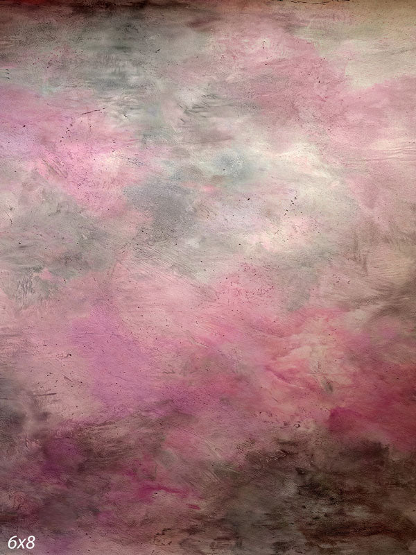 Printed photography backdrop showing faded dusty rose with sage-green mottling, a soft mottled painterly texture with gentle tonal movement.
