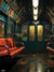 Vintage Subway Car Photography Backdrop - A vintage subway car interior with aged seats and graffiti-marked walls, used as a photography backdrop for urban and retro-themed shoots.