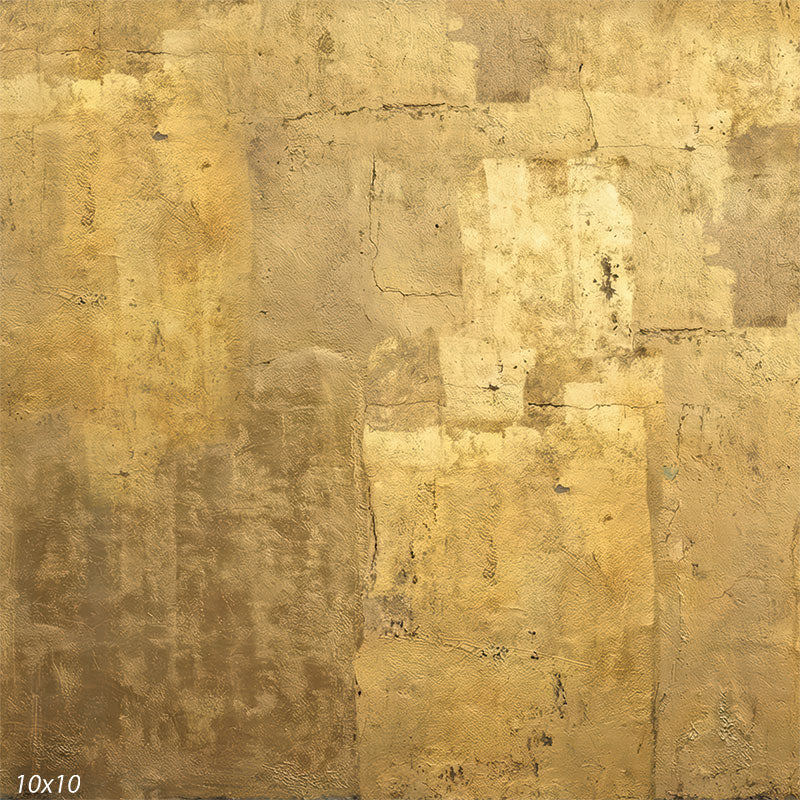This studio background features a textured plaster wall with golden yellow tones, soft tonal blocks, fine cracks, and a matte surface finish.