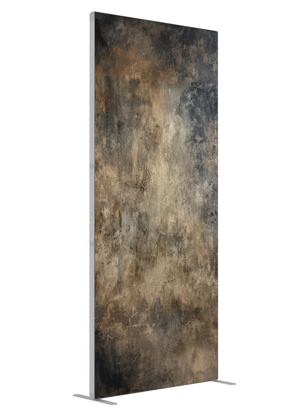 Abstract Brown Earthscape shown at an angled view, photography backdrop panel for Denny StudioEdge silicone edge frame, 3 ft