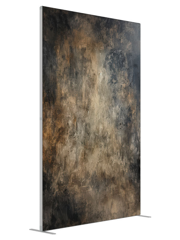 Abstract Brown Earthscape shown at an angled view, photography backdrop panel for Denny StudioEdge silicone edge frame, 5 ft
