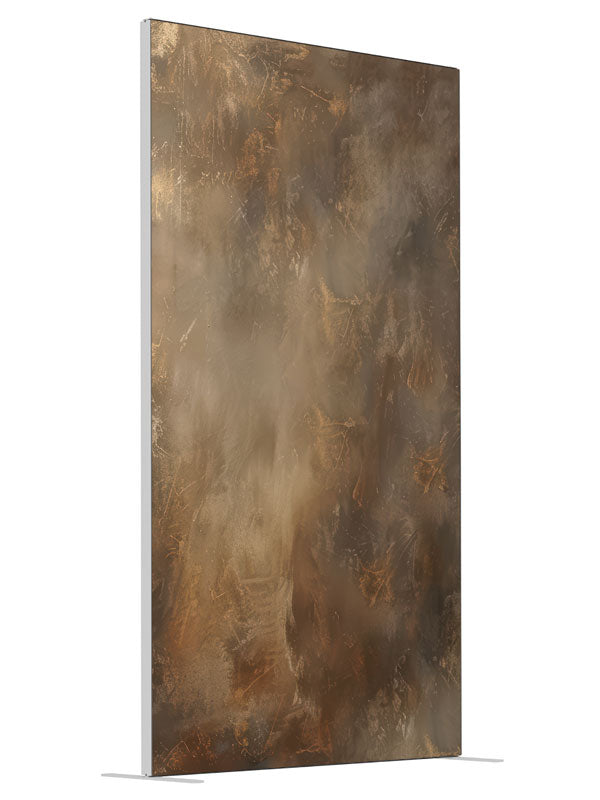 Abstract Brown Haven shown at an angled view, photography backdrop panel for Denny StudioEdge silicone edge frame, 4 ft