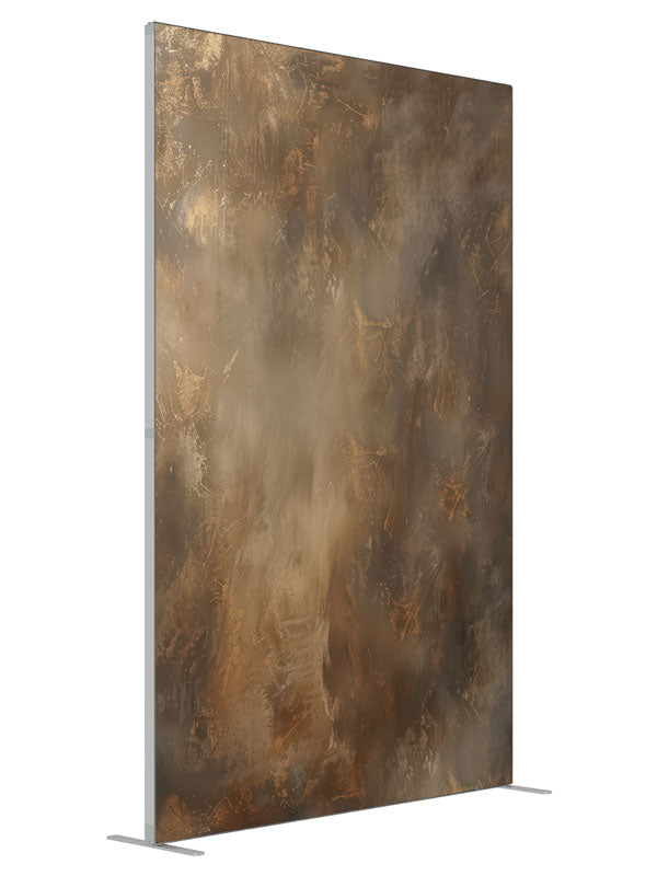 Abstract Brown Haven shown at an angled view, photography backdrop panel for Denny StudioEdge silicone edge frame, 5 ft