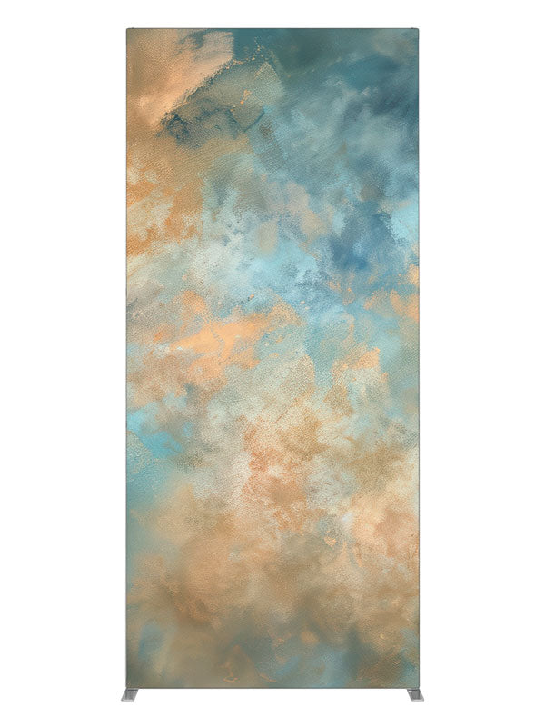 Abstract ocean breeze soft blue sandy beige golden printed backdrop 3ft - Denny StudioEdge SEOM-2614