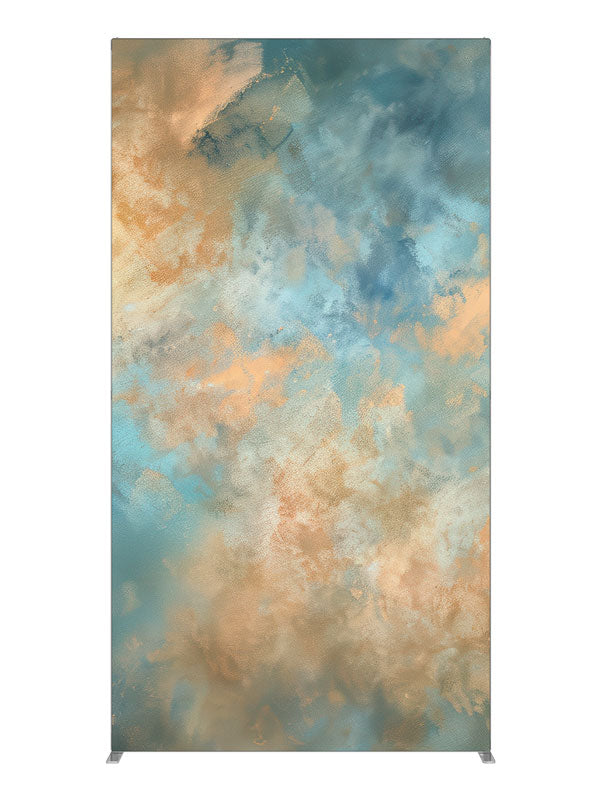 Abstract ocean breeze tranquil blue gold printed backdrop 4ft - Denny StudioEdge SEOM-2614