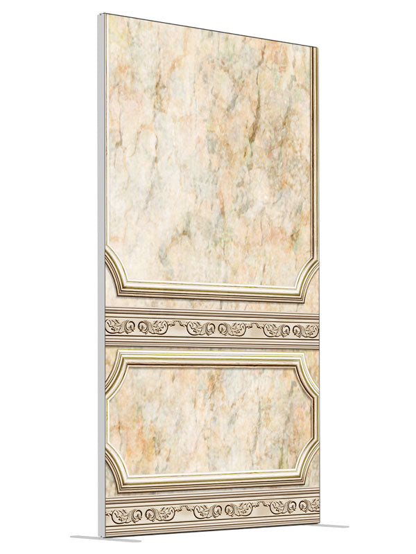 Affluent Marble Panel shown at an angled view, photography backdrop panel for Denny StudioEdge silicone edge frame, 4 ft